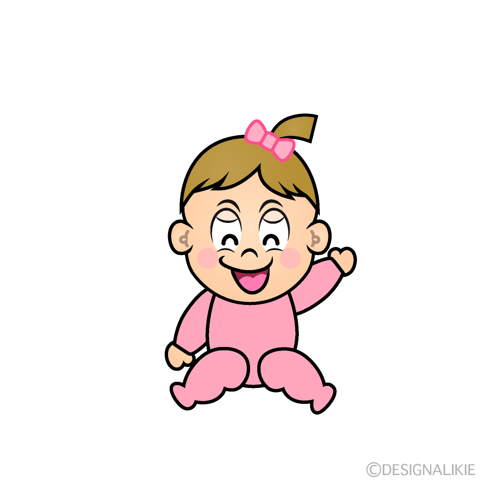 Smiling Baby Girl Cartoon Character Image