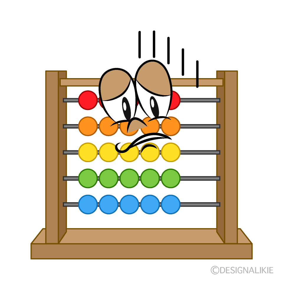 Depressed Abacus Cartoon Character Image
