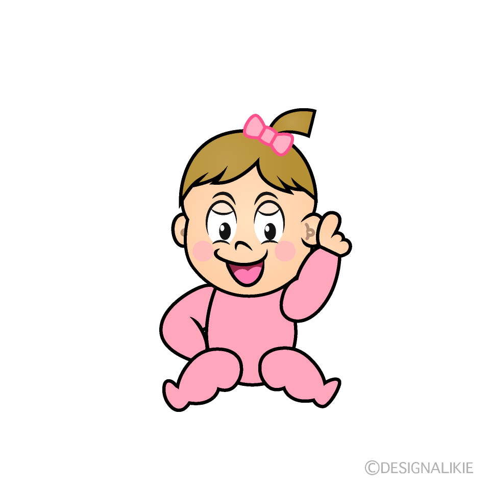 Posing Baby Girl Cartoon Character Image