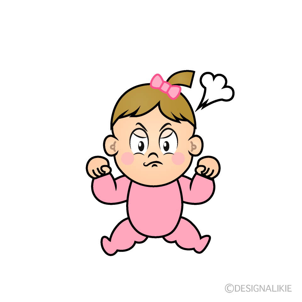 Angry Baby Girl Cartoon Character Image