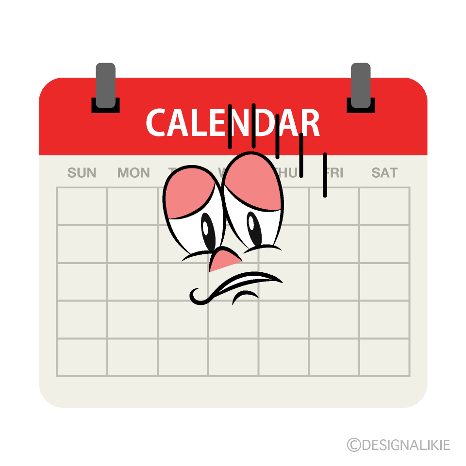 Depressed Calendar Cartoon Character Image