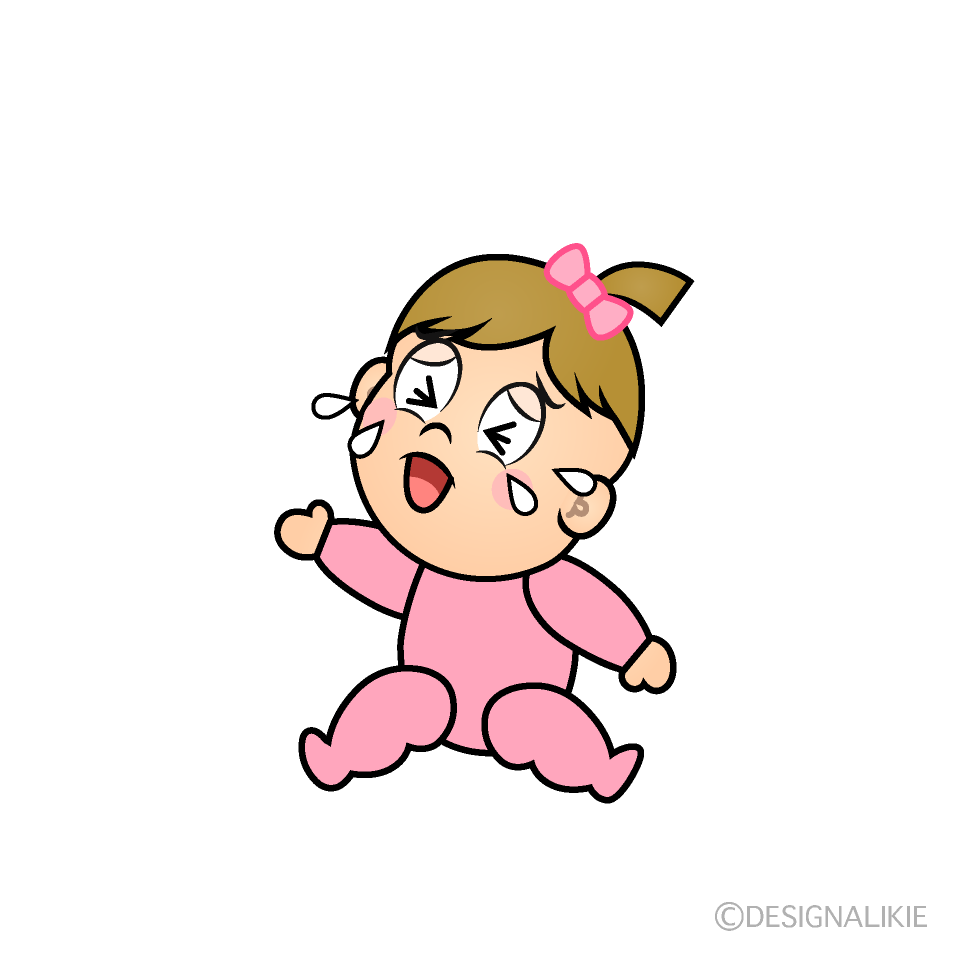 Crying Baby Girl Cartoon Character Image