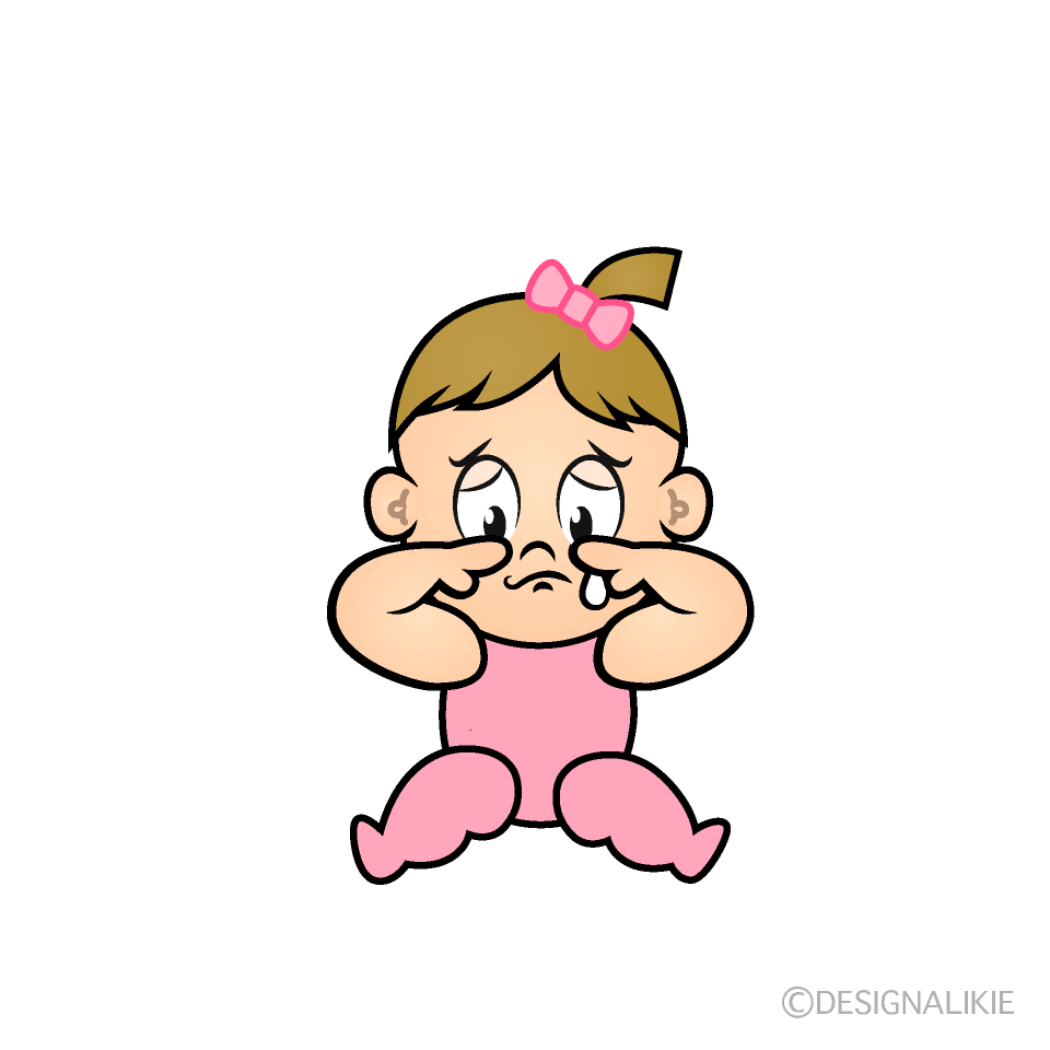 Sad Baby Girl Cartoon Character Image