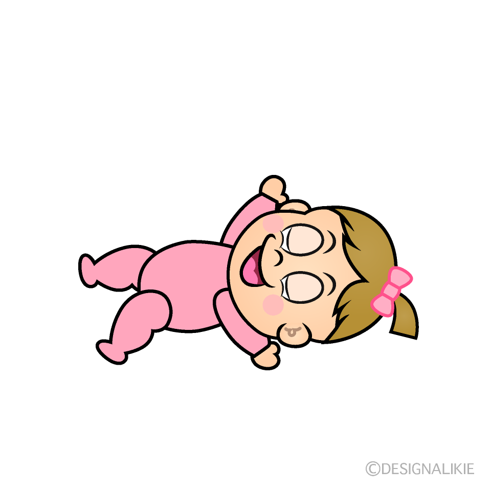 Relaxing Baby Girl Cartoon Character Image