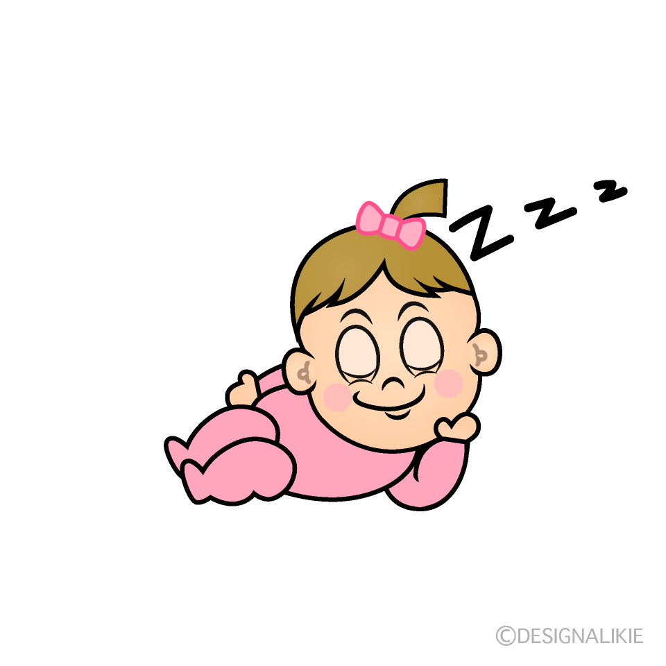Sleeping Baby Girl Cartoon Character Image