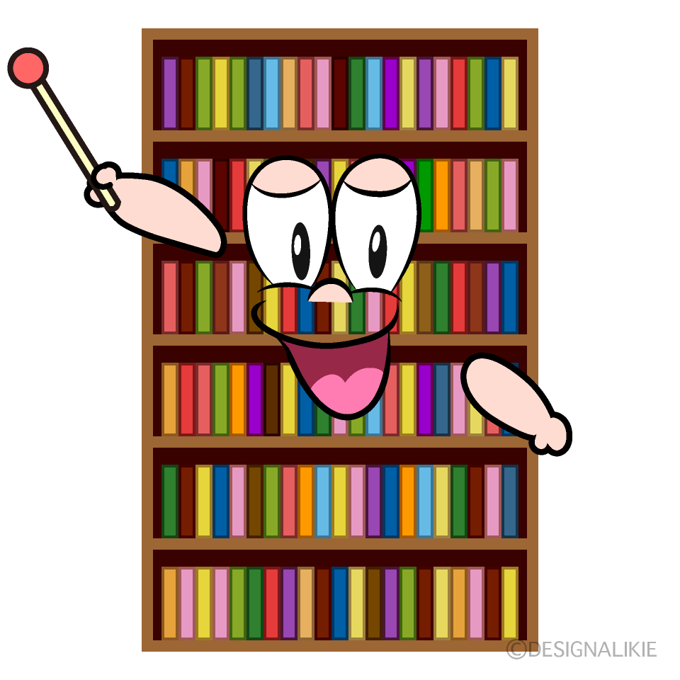 Speaking Bookshelf Cartoon Character Image