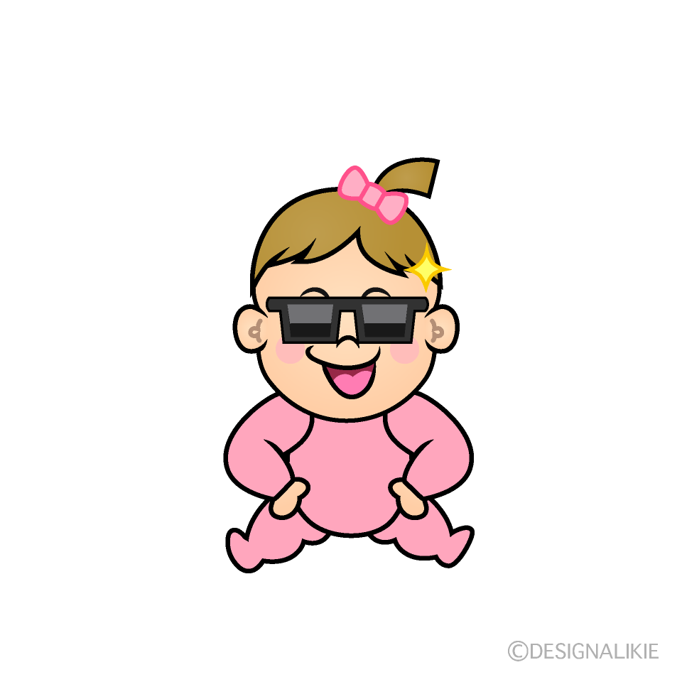 Cool Baby Girl Cartoon Character Image