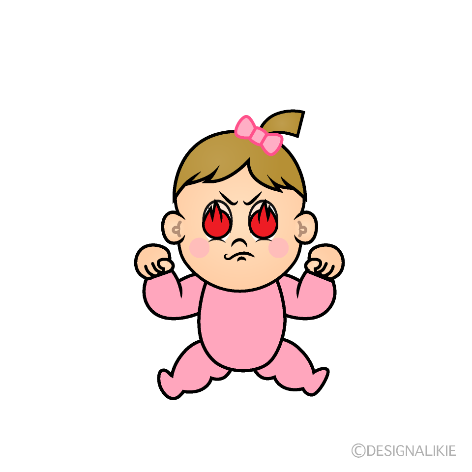Enthusiastic Baby Girl Cartoon Character Image