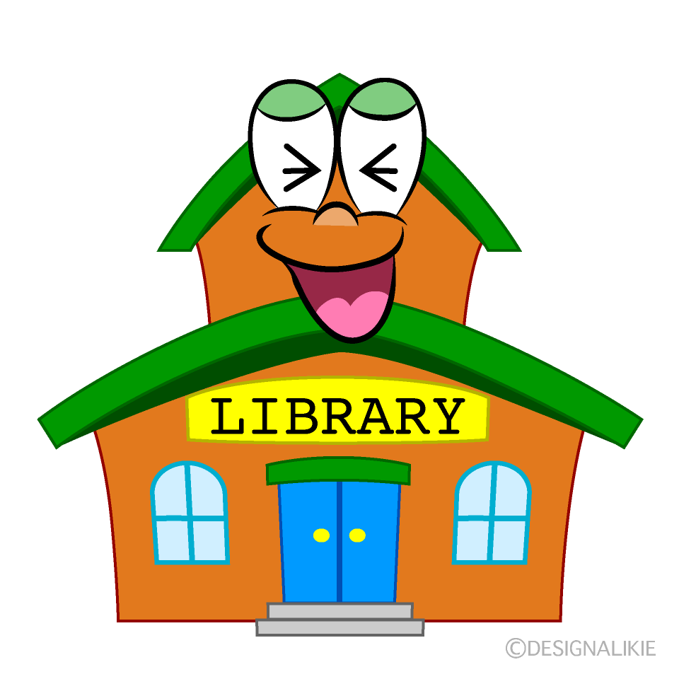 Laughing Library Cartoon Character Image