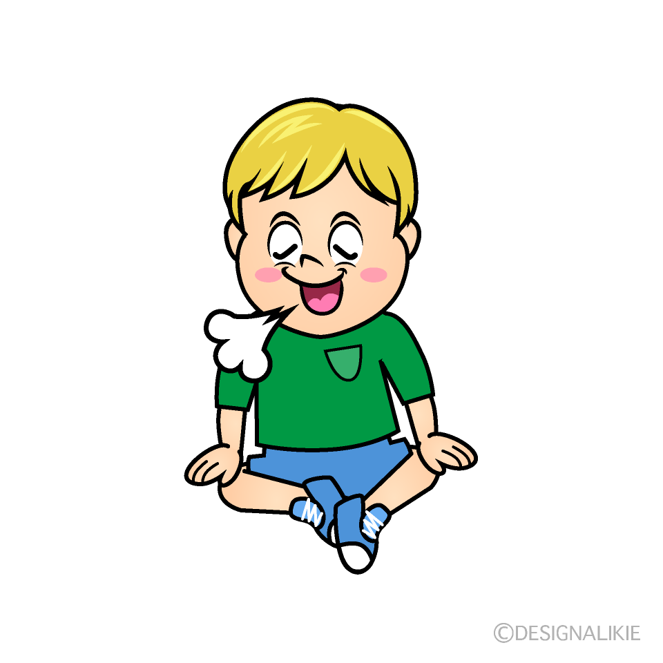 Relaxing Boy Cartoon Character Image