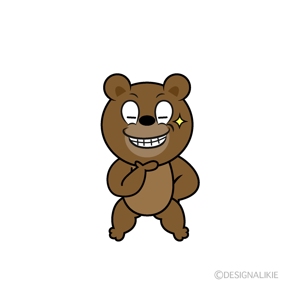 Grinning Bear Cartoon Character Image