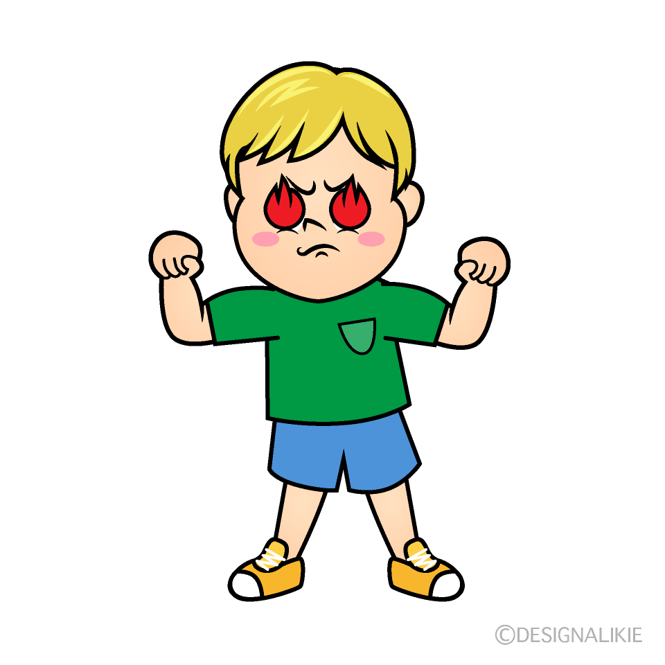 Enthusiastic Boy Cartoon Character Image