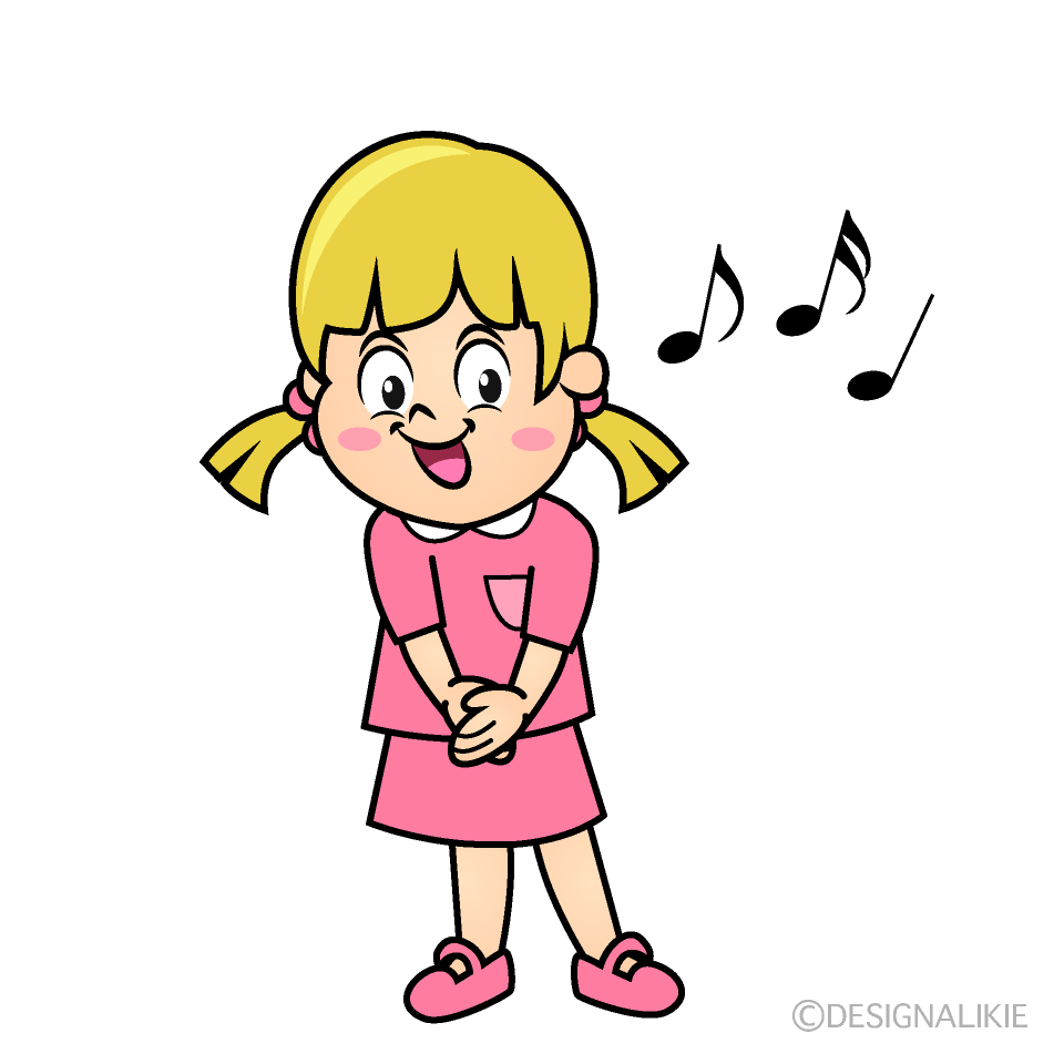 Singing Girl Cartoon Character Image