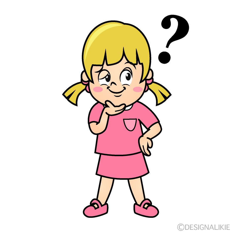 Thinking Girl Cartoon Character Image
