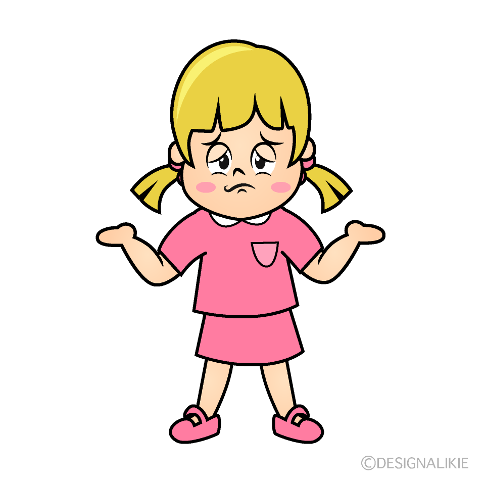 Troubled Girl Cartoon Character Image