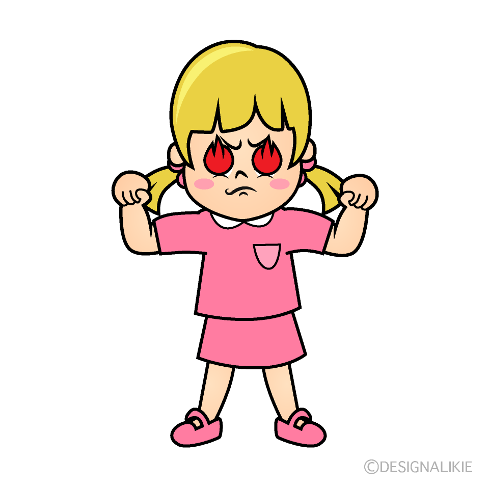 Enthusiastic Girl Cartoon Character Image