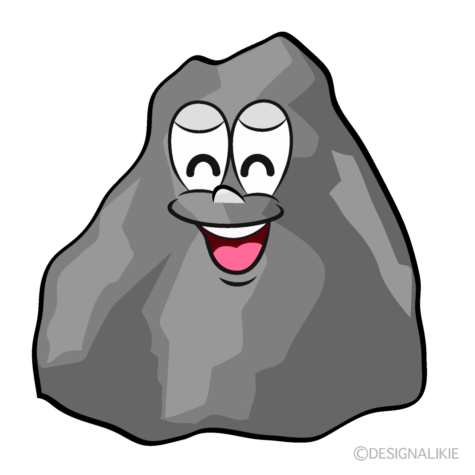 Smiling Rock Cartoon Character Image