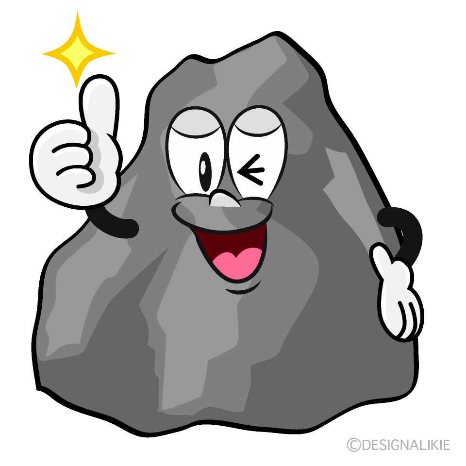 Thumbs up Rock Cartoon Character Image