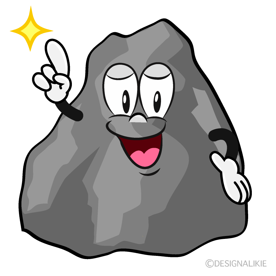 Posing Rock Cartoon Character Image