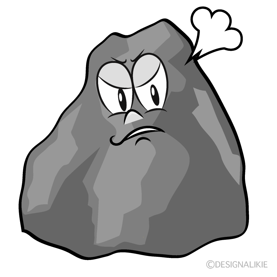 Angry Rock Cartoon Character Image