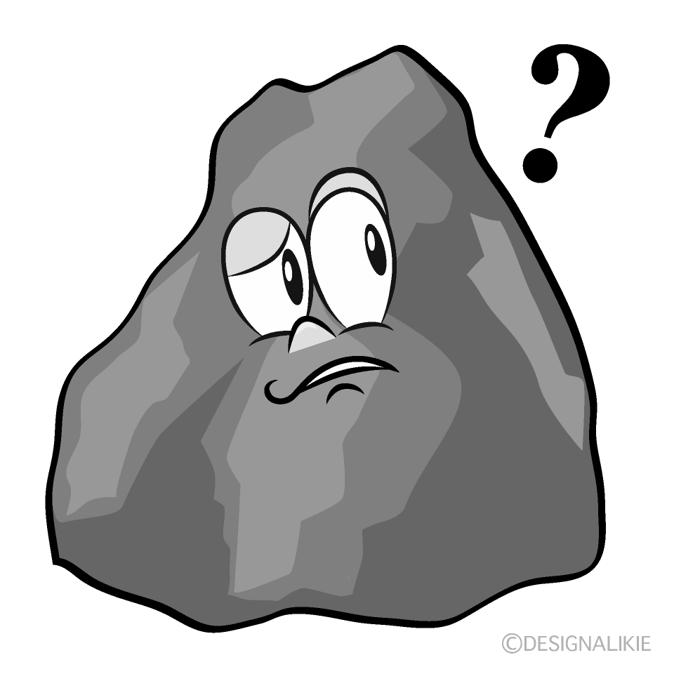 Thinking Rock Cartoon Character Image