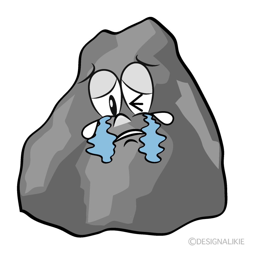 Crying Rock Cartoon Character Image