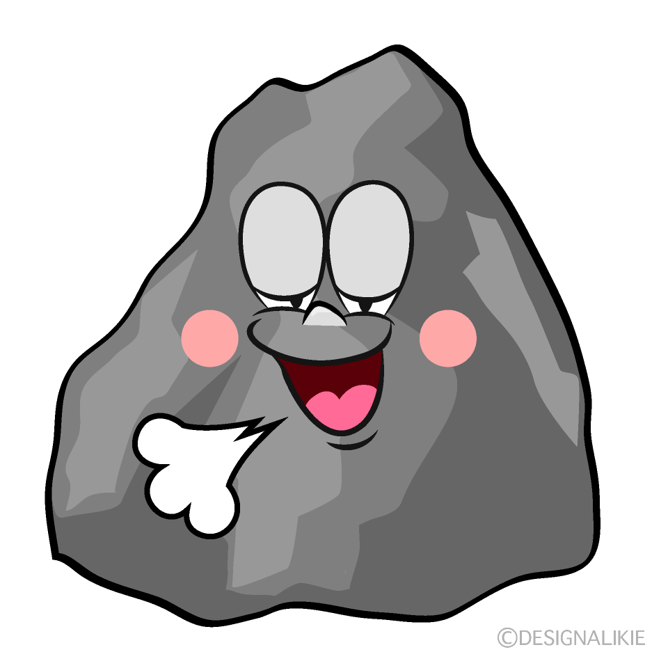 Relaxing Rock Cartoon Character Image