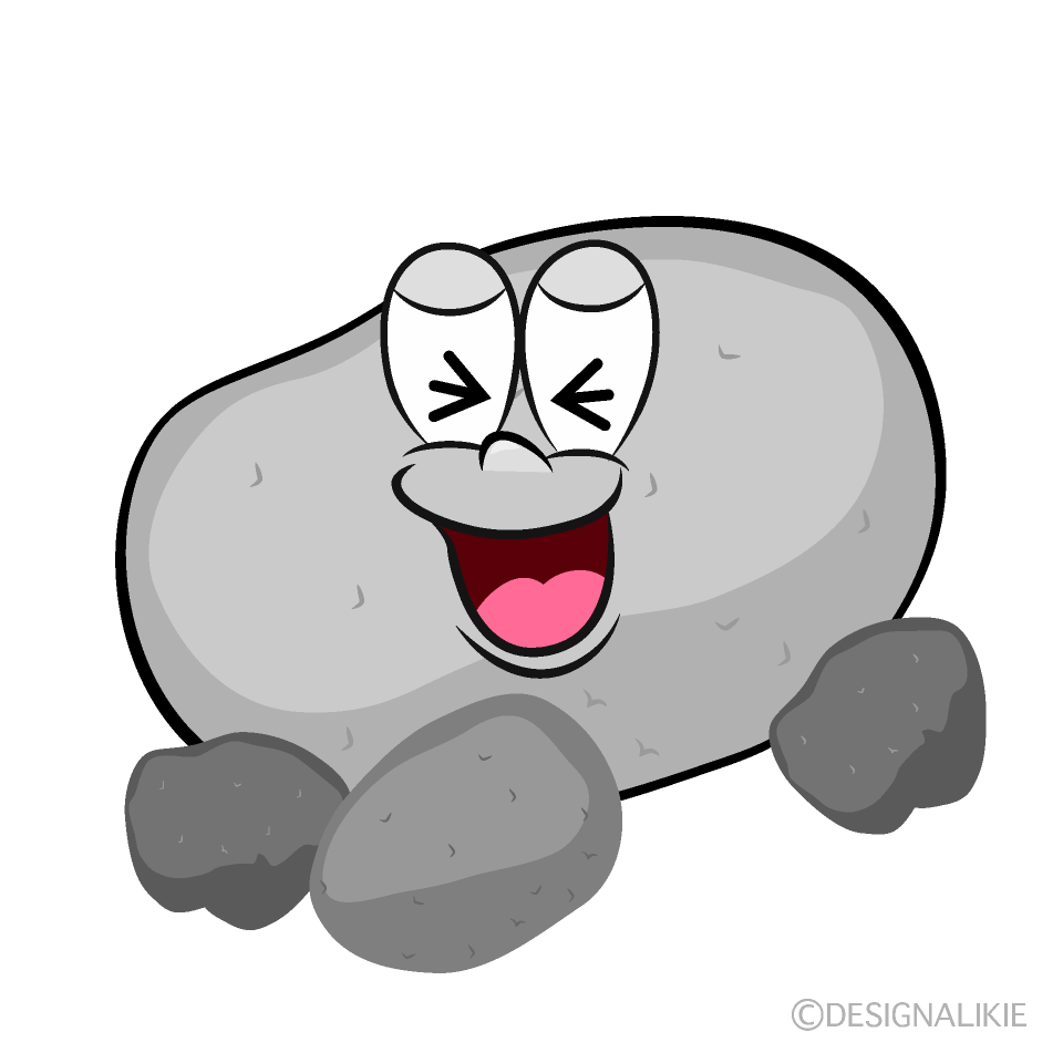 Laughing Stone Cartoon Character Image
