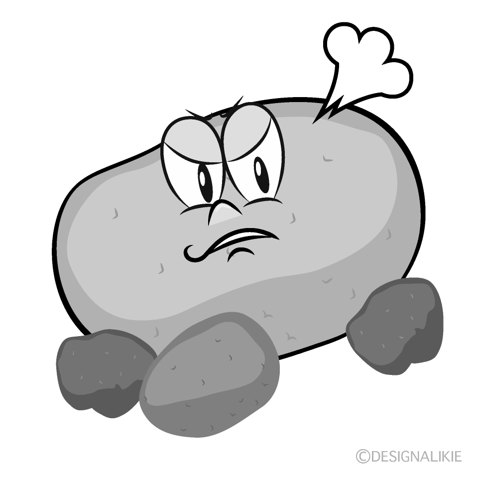 Angry Stone Cartoon Character Image