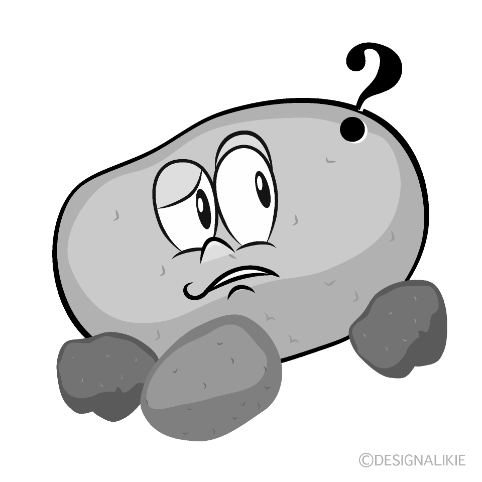 Thinking Stone Cartoon Character Image