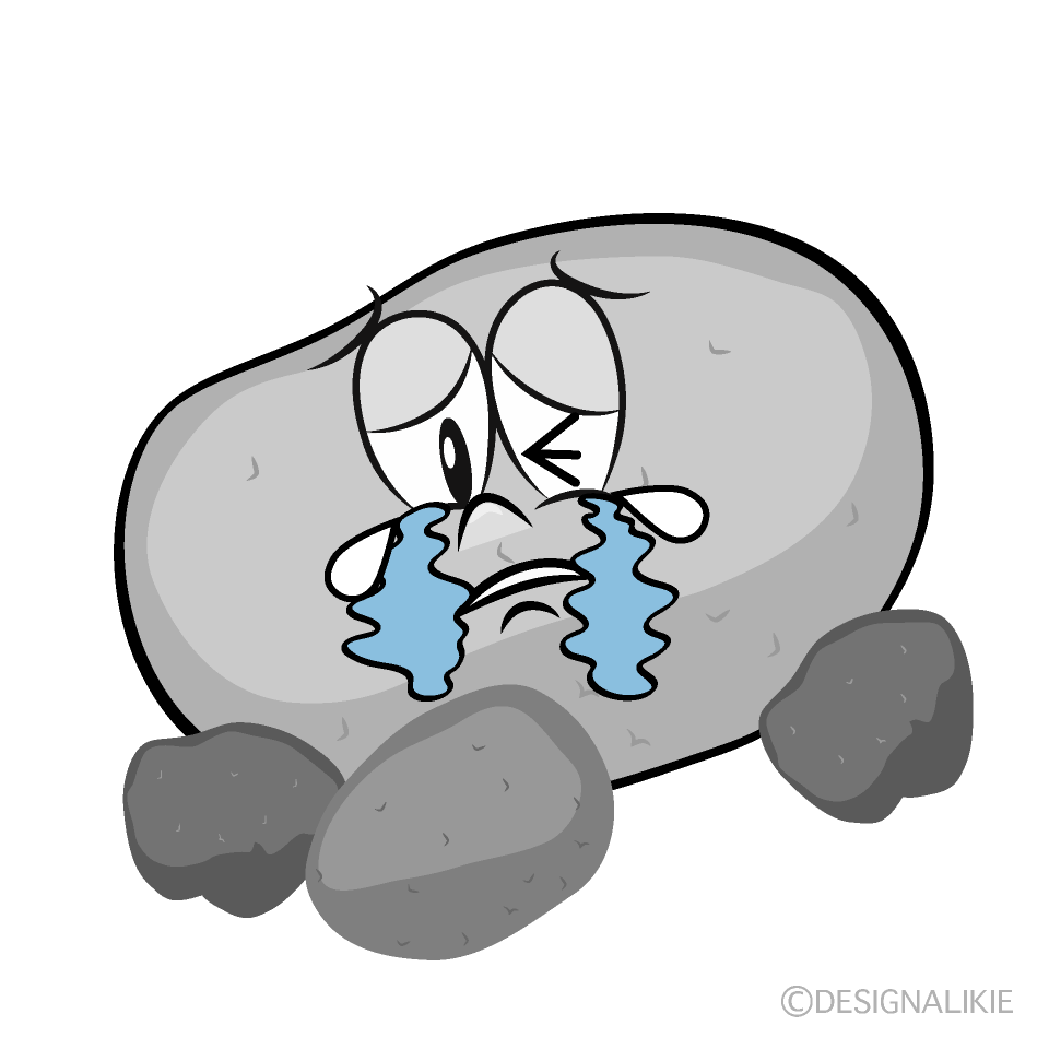 Crying Stone Cartoon Character Image
