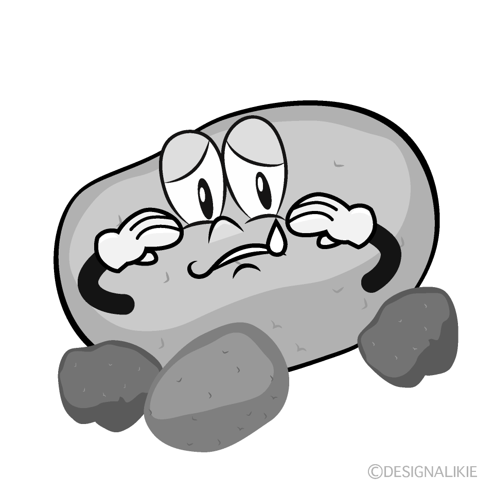 Sad Stone Cartoon Character Image