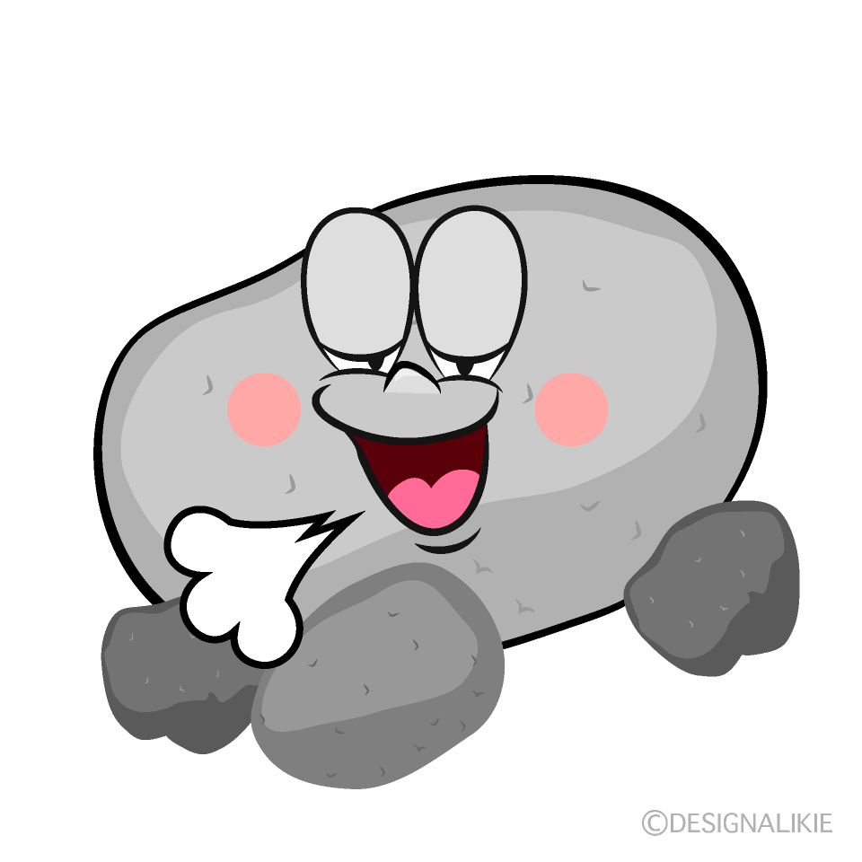 Relaxing Stone Cartoon Character Image