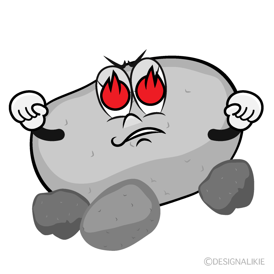 Enthusiasm Stone Cartoon Character Image