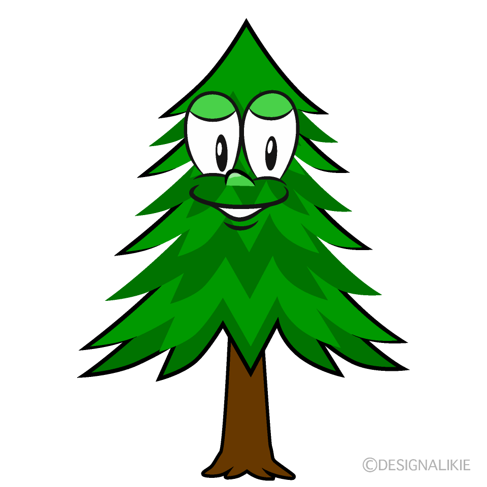 Pine Tree Cartoon Character Image