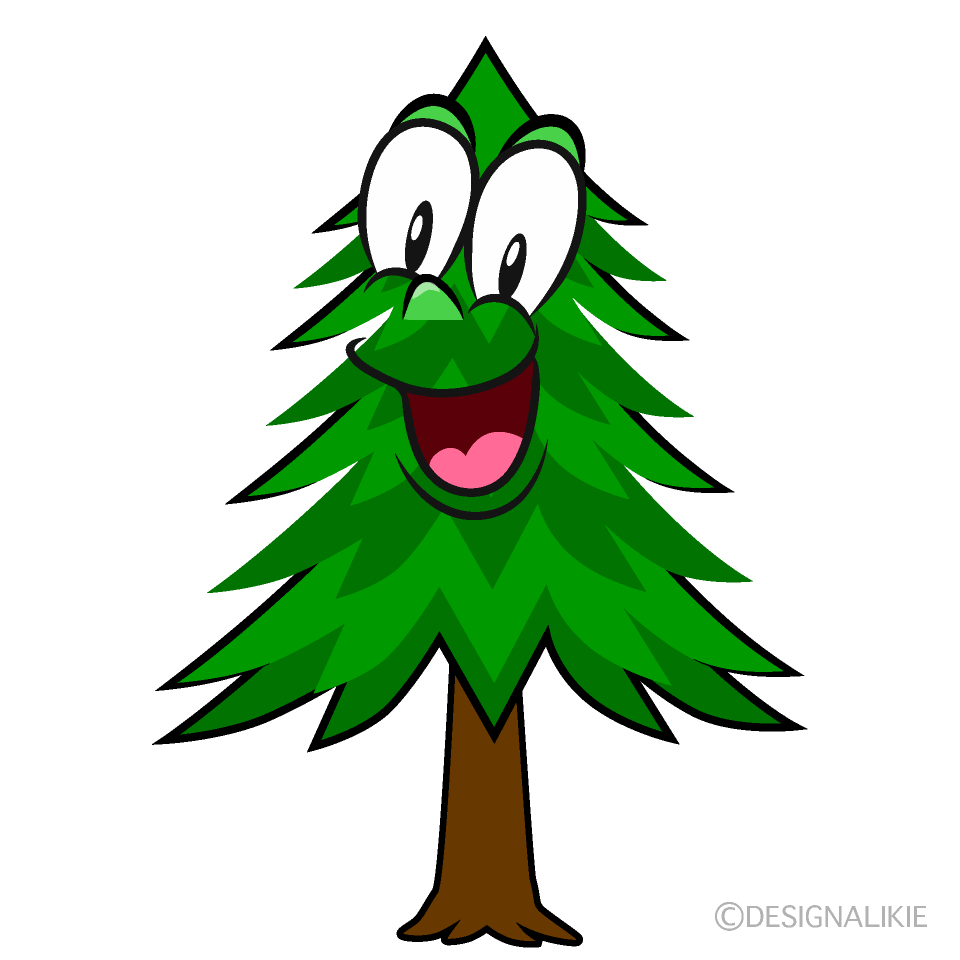 Surprising Pine Tree Cartoon Character Image