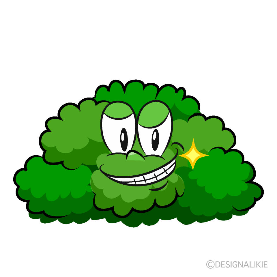 Grinning Bush Cartoon Character Image