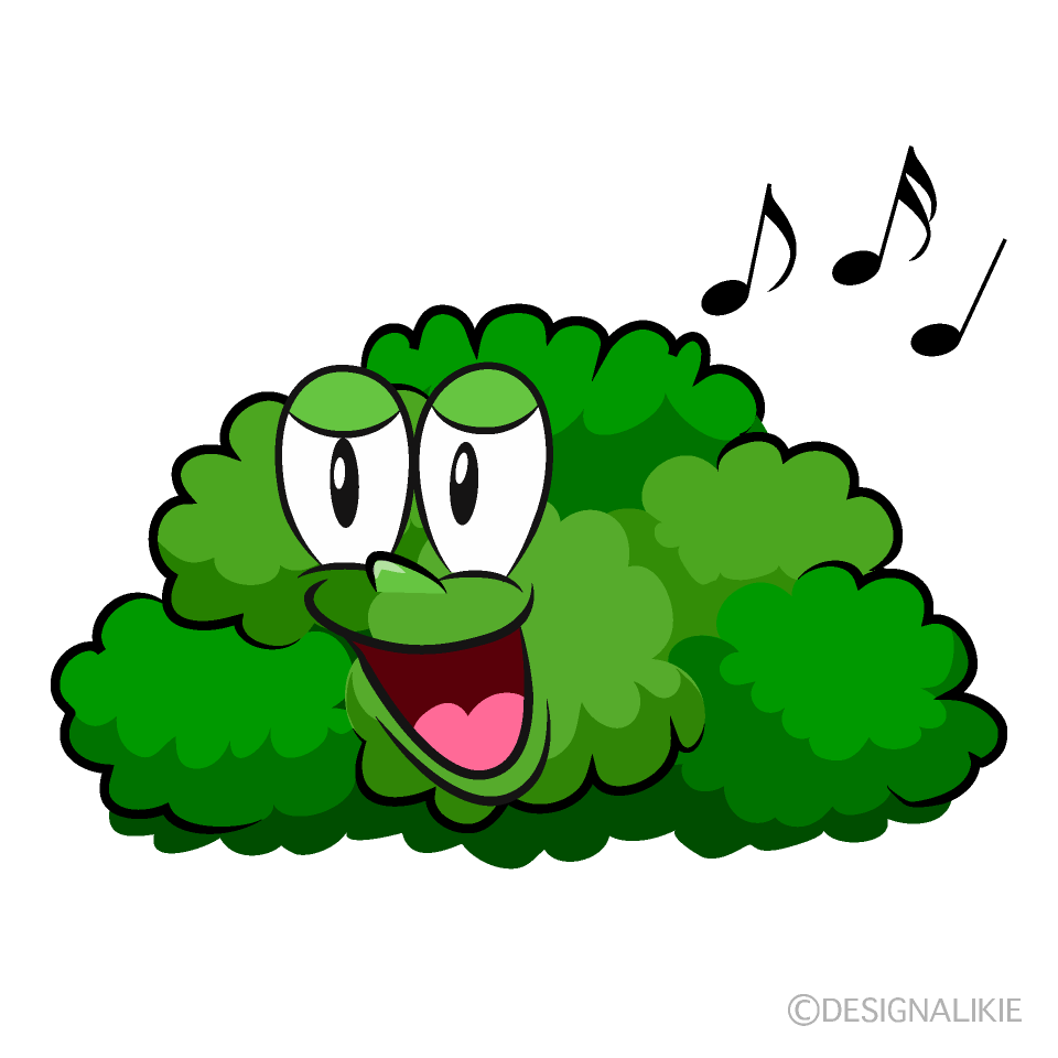 Singing Bush Cartoon Character Image