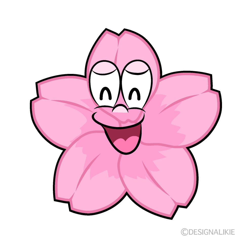 Cerezo en Flor Sonriente Animado