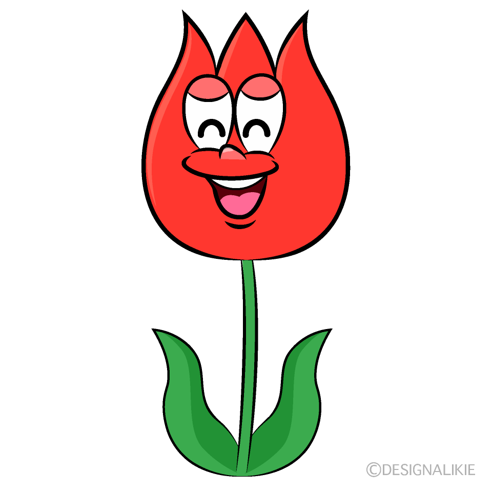Smiling Tulip Cartoon Character Image