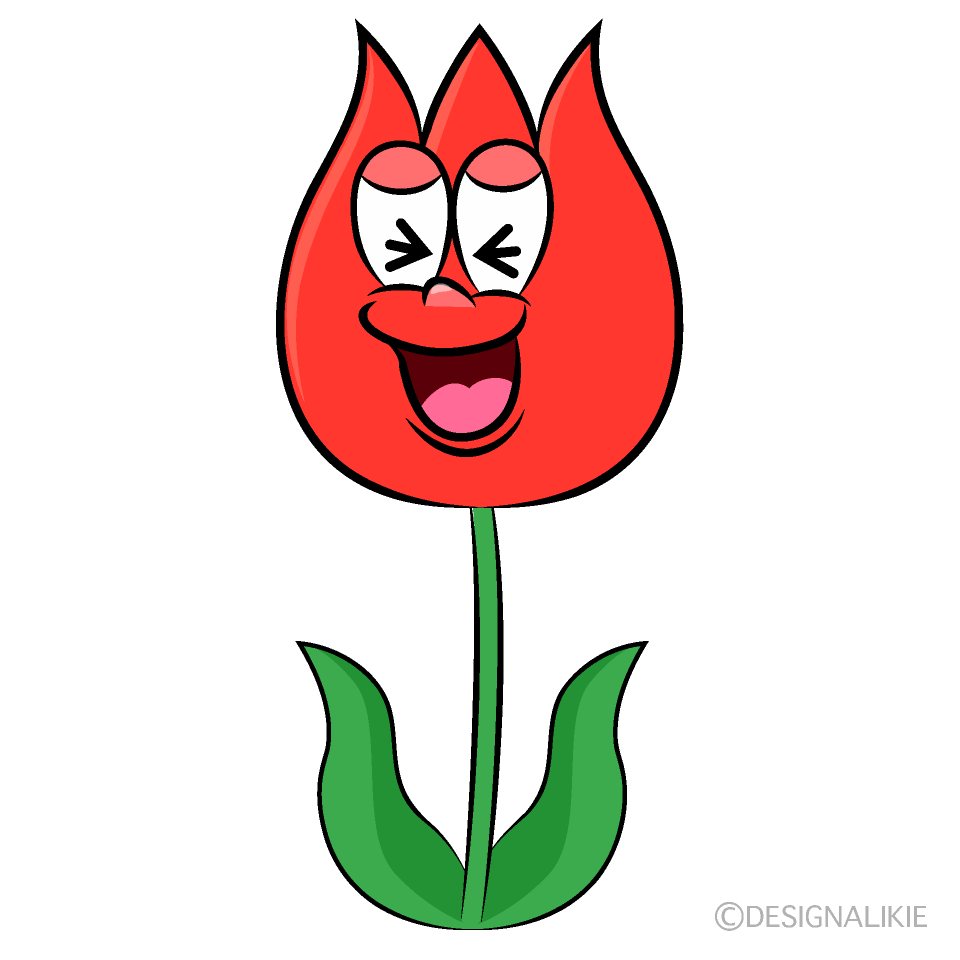 Laughing Tulip Cartoon Character Image