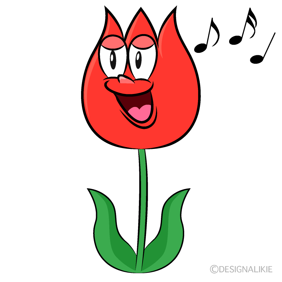 Singing Tulip Cartoon Character Image