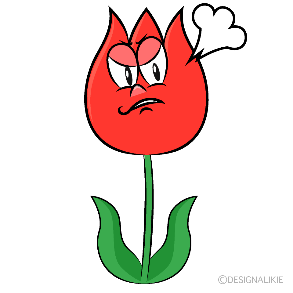 Angry Tulip Cartoon Character Image