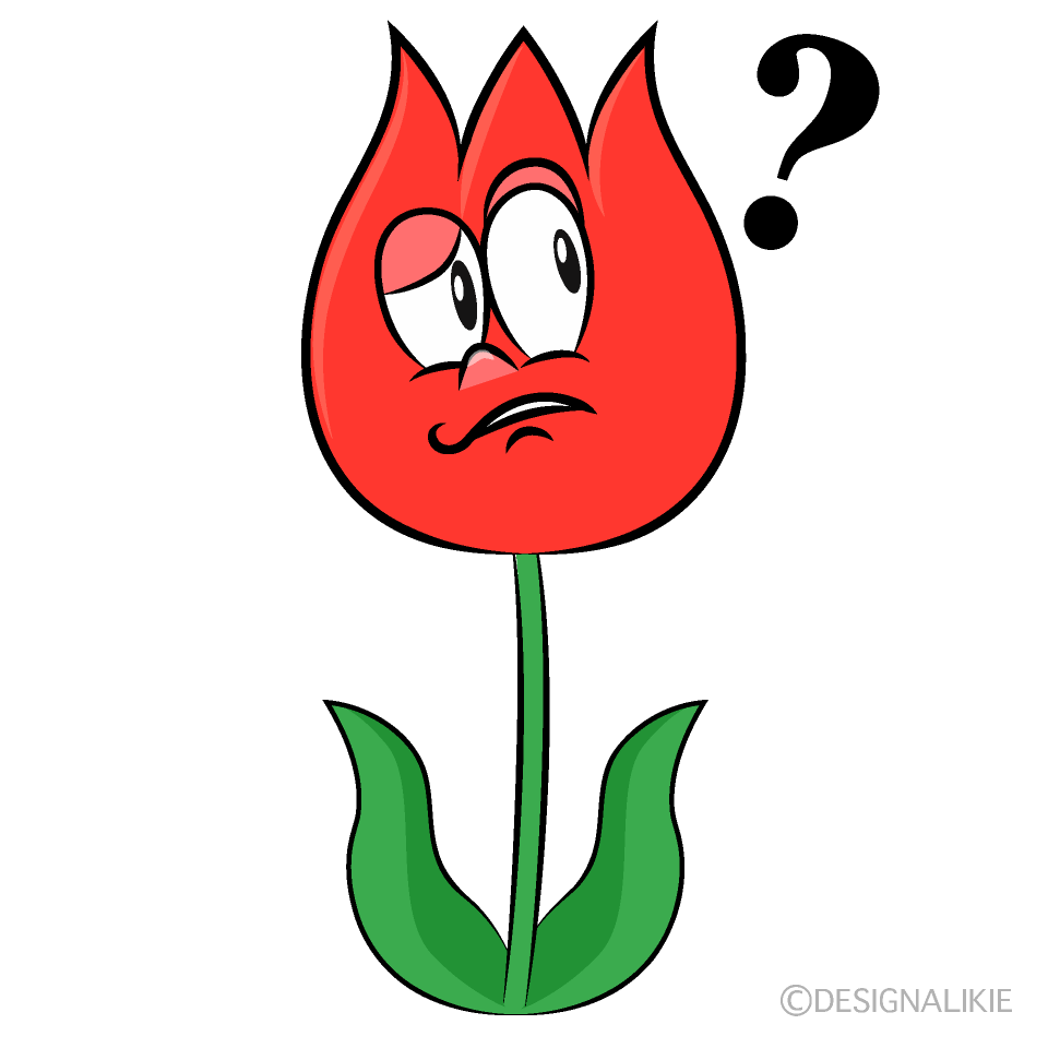 Thinking Tulip Cartoon Character Image