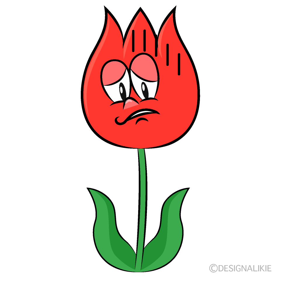 Depressed Tulip Cartoon Character Image