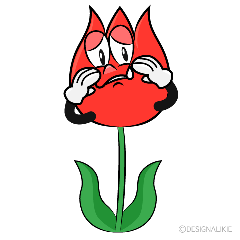 Sad Tulip Cartoon Character Image