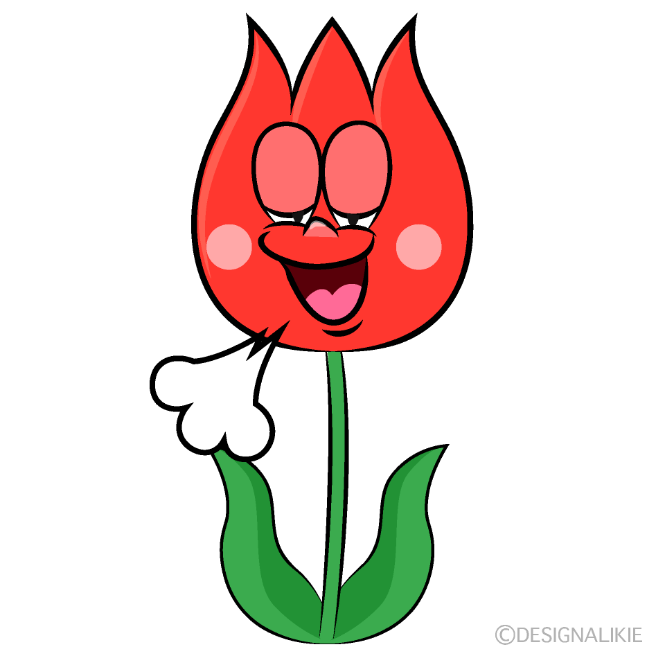 Relaxing Tulip Cartoon Character Image