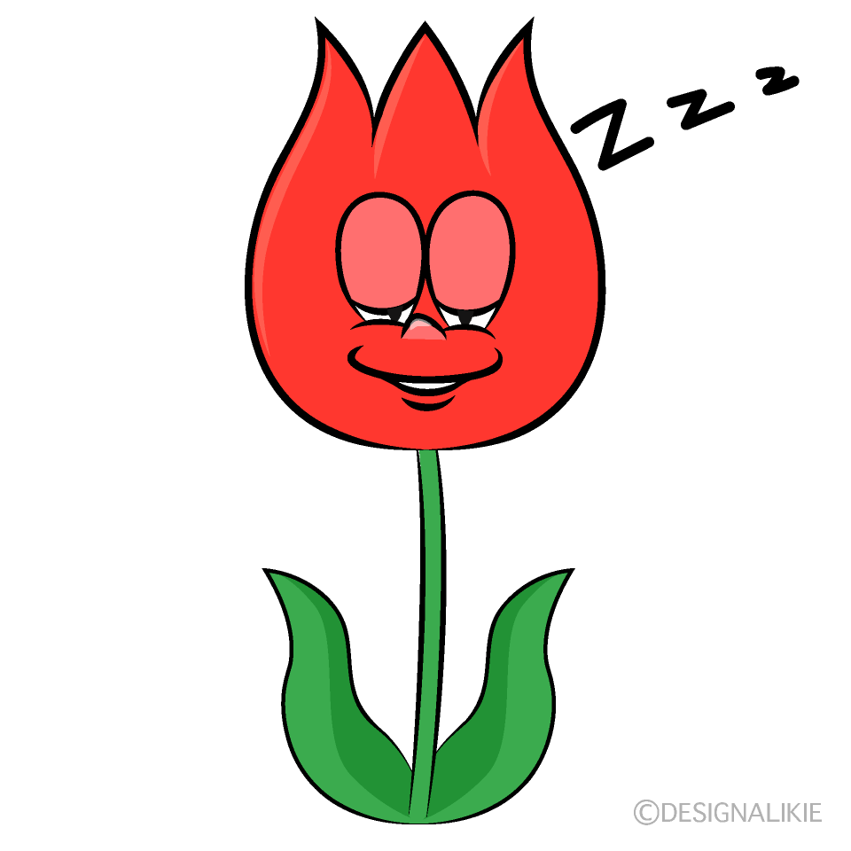 Sleeping Tulip Cartoon Character Image