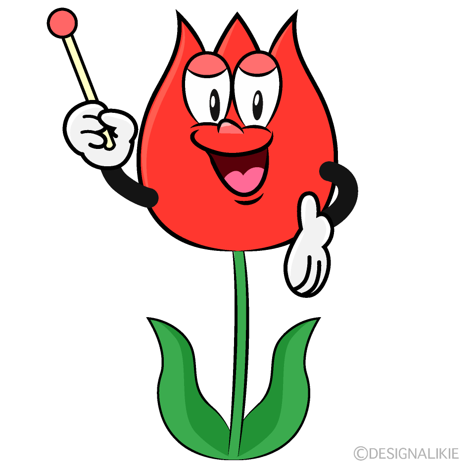 Speaking Tulip Cartoon Character Image