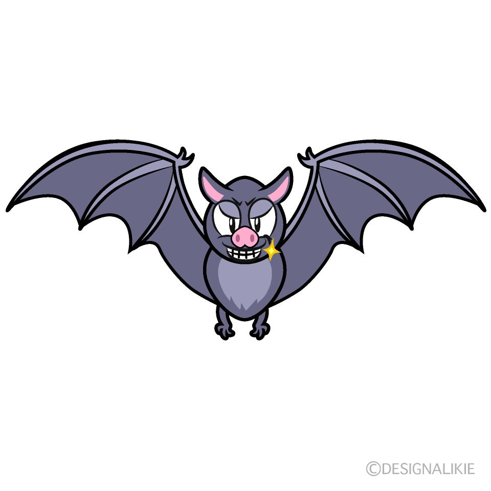Grinning Bat Cartoon Character Image